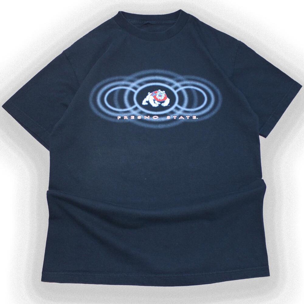 Blue Vintage 90's Fresno State University Bulldog Graphic Tee